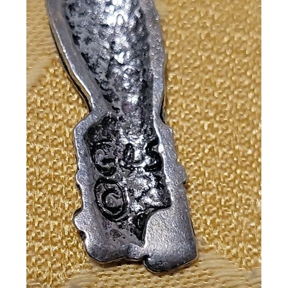 Vintage G&S Pewter Bird Pendant Signed G&S ~2” Charm - Handmade